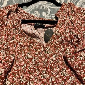 Floral, long sleeve, Meritt blouse, 2xl